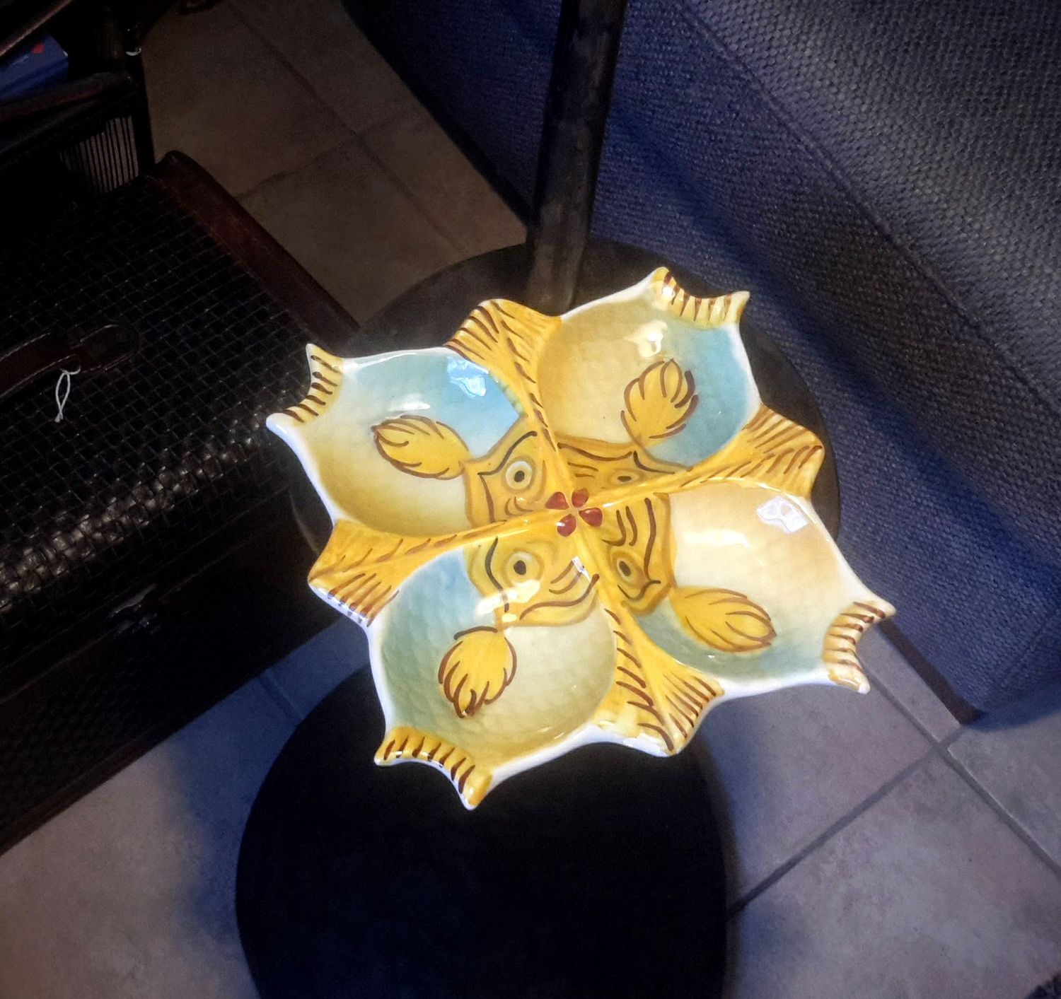 Elegante Aperitiefschaal keramiek in de vorm van vissen