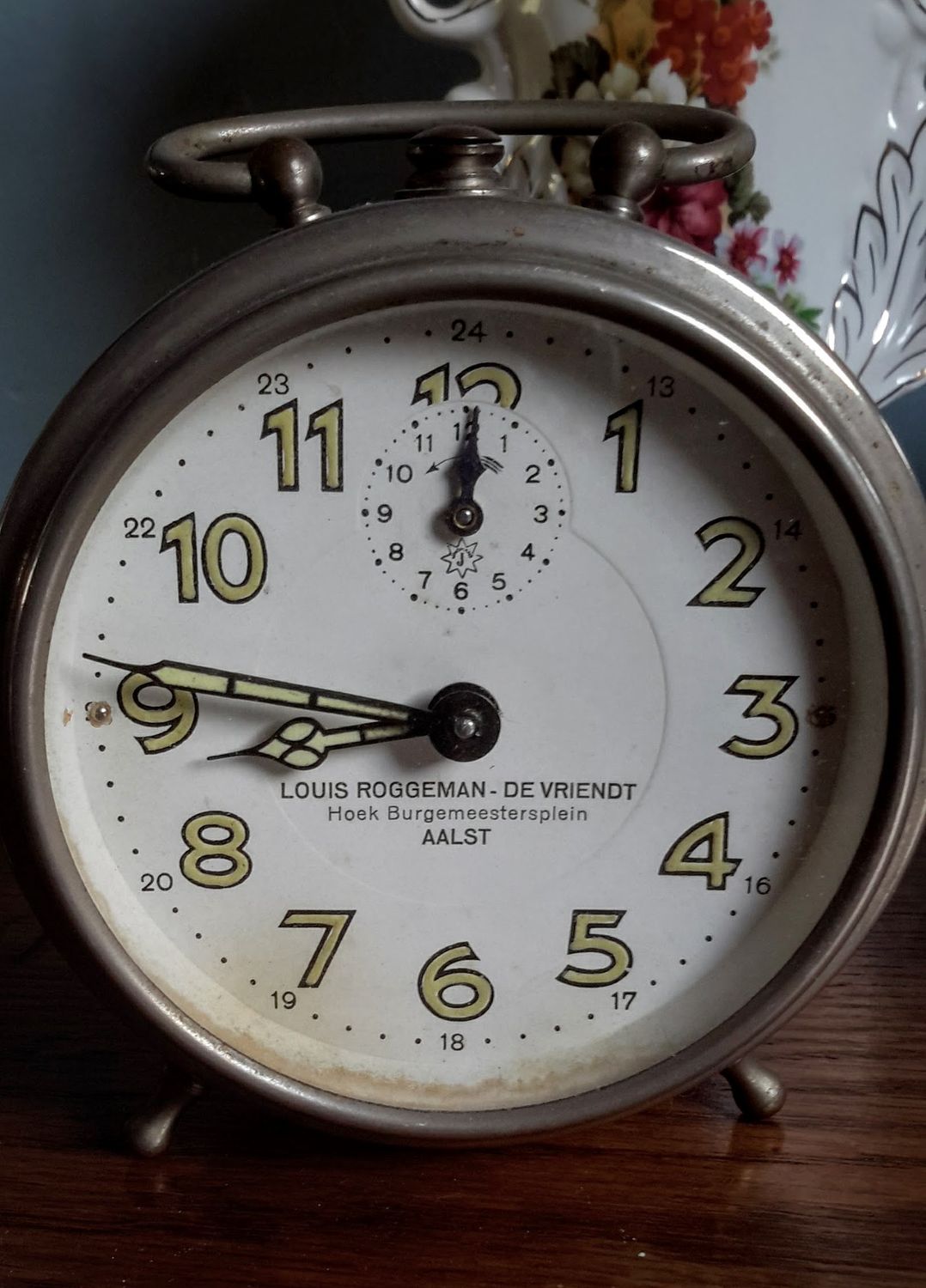 Vintage mechanische Wekker Louis Roggeman Aalst Merk Junghans