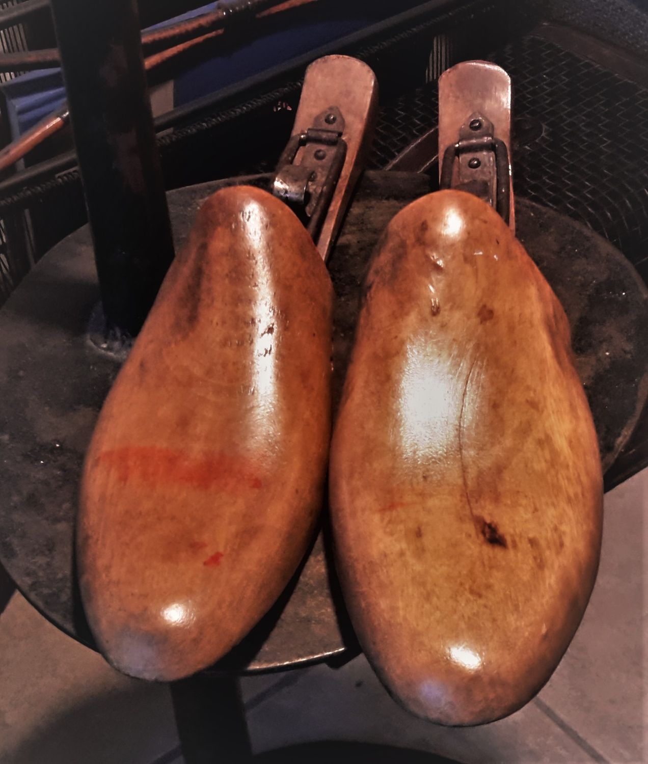 Vintage schoenmallen met metalen extensie