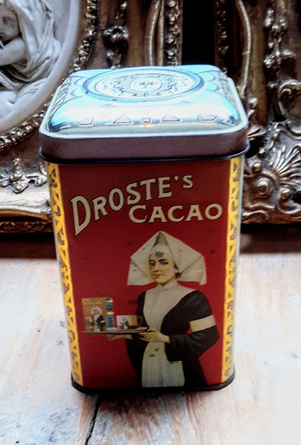 Vintage kleine blikken doos Droste Cacao
