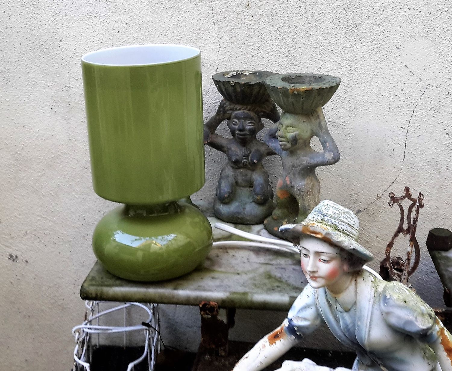 Vintage Design Nachtlamp lichtgroen