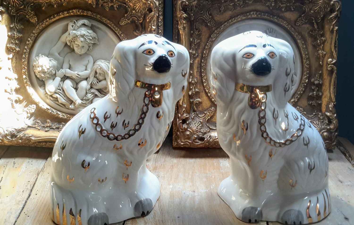 Paar vintage Engelse Beswick Staffordshire keramische honden