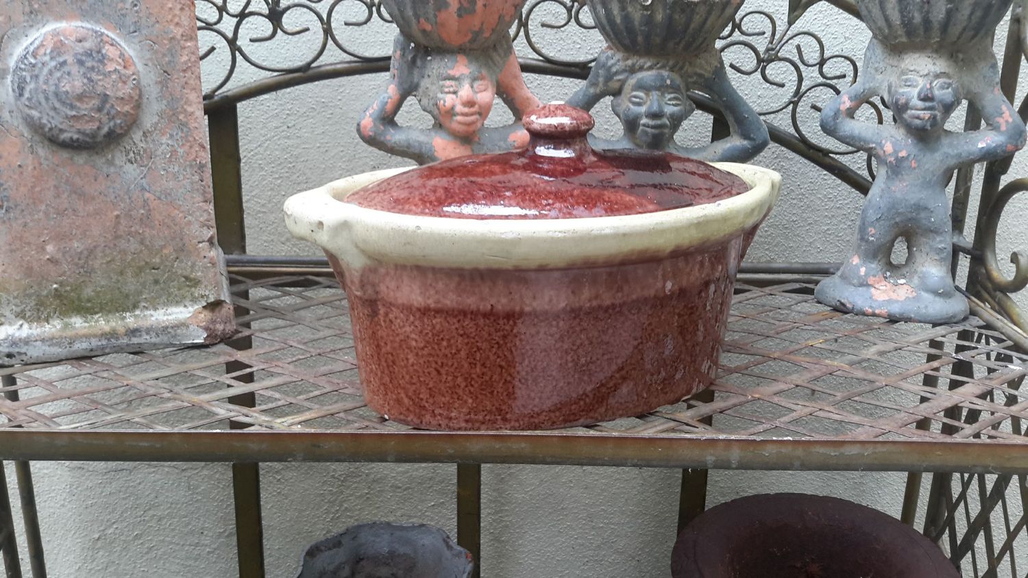 Antieke Franse Paté/Terrine pot Moulin des Loups Orchies (France)