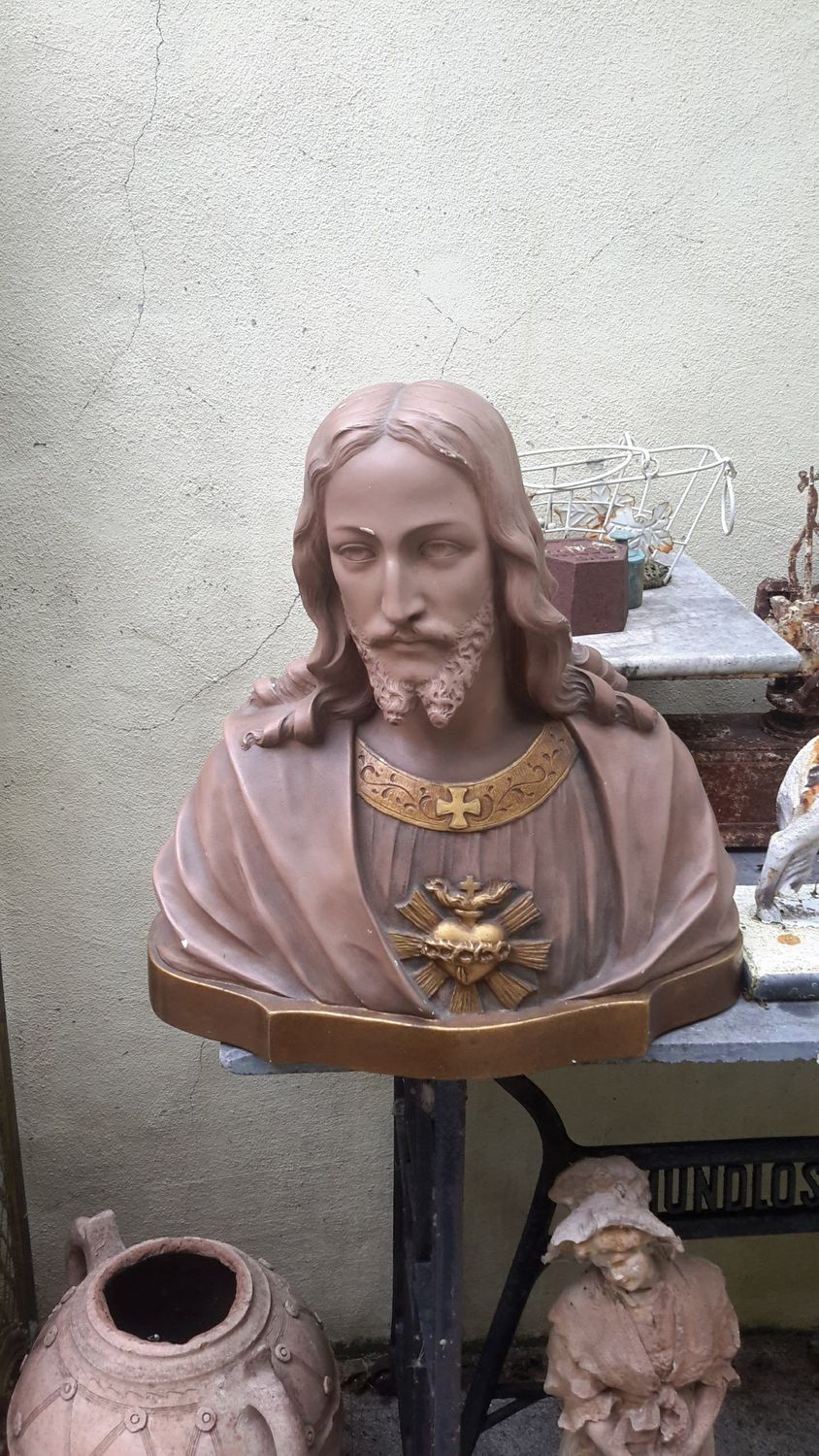 Prachtige Buste van Jezus, getekend Balestra