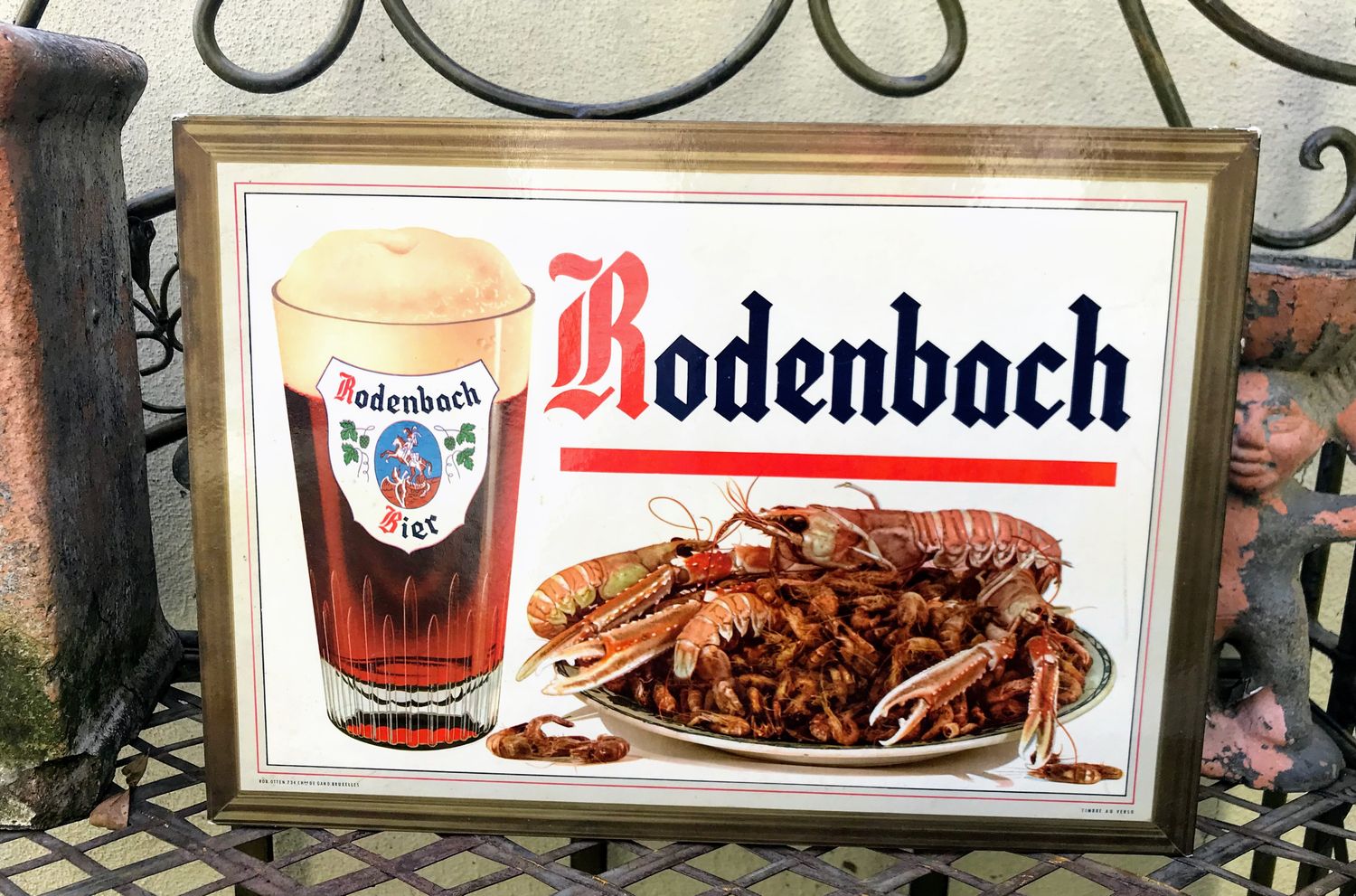 Retro kartonnen reclamebord Rodenbach Bier uit 1966