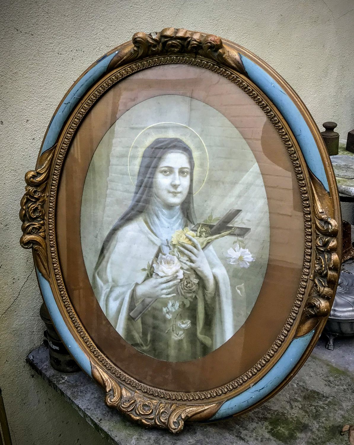 Prachtig geschilderde kader St Therese van Lisieux