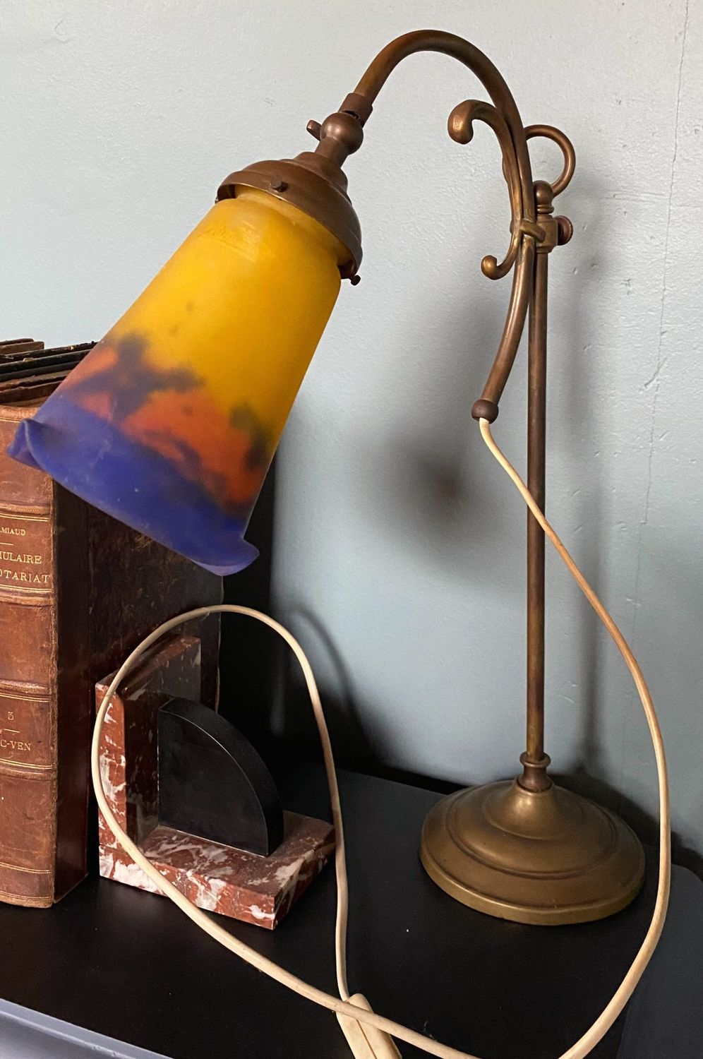 Prachtige Art Nouveau Tafellamp Muller Frères Luneville Prachtige Art Nouveau Tafellamp Muller Frères Luneville