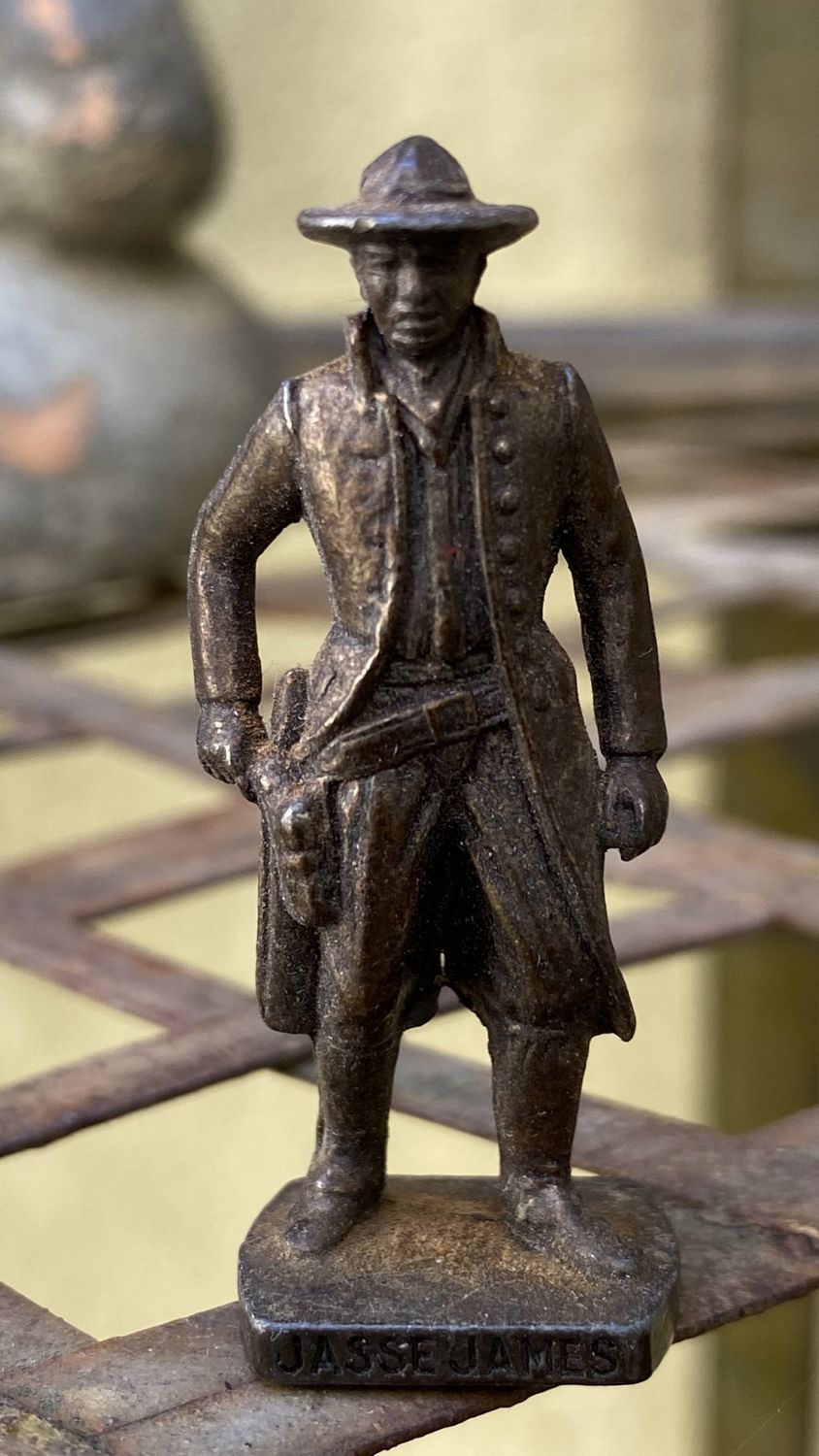 Vintage Ferrero-Kindersurprise-Jesse James Metalen figuurtje