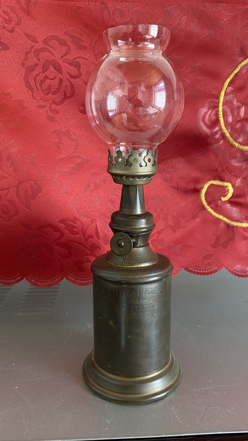 Charles Joseph Pigeon oude Art Nouveau olielamp eind 19e eeuw