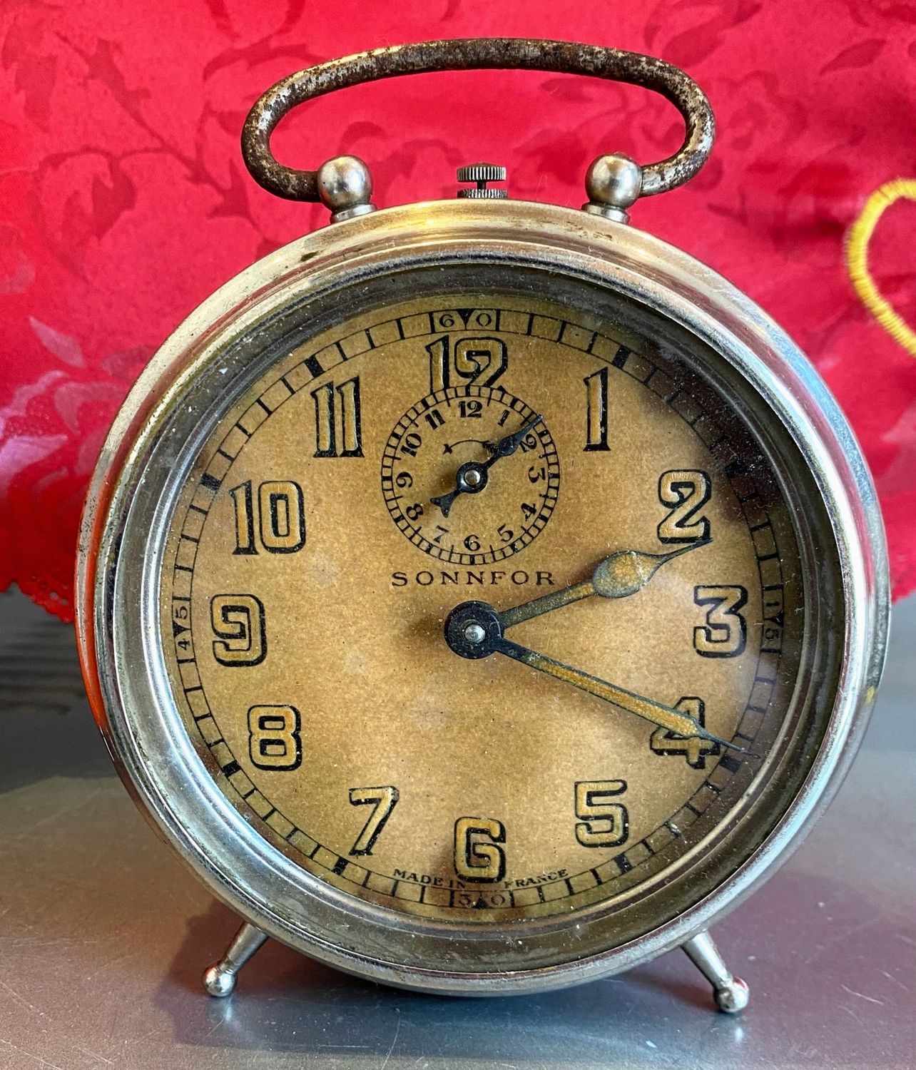 Antieke Franse BAYARD SONNFOR Wekker 1928