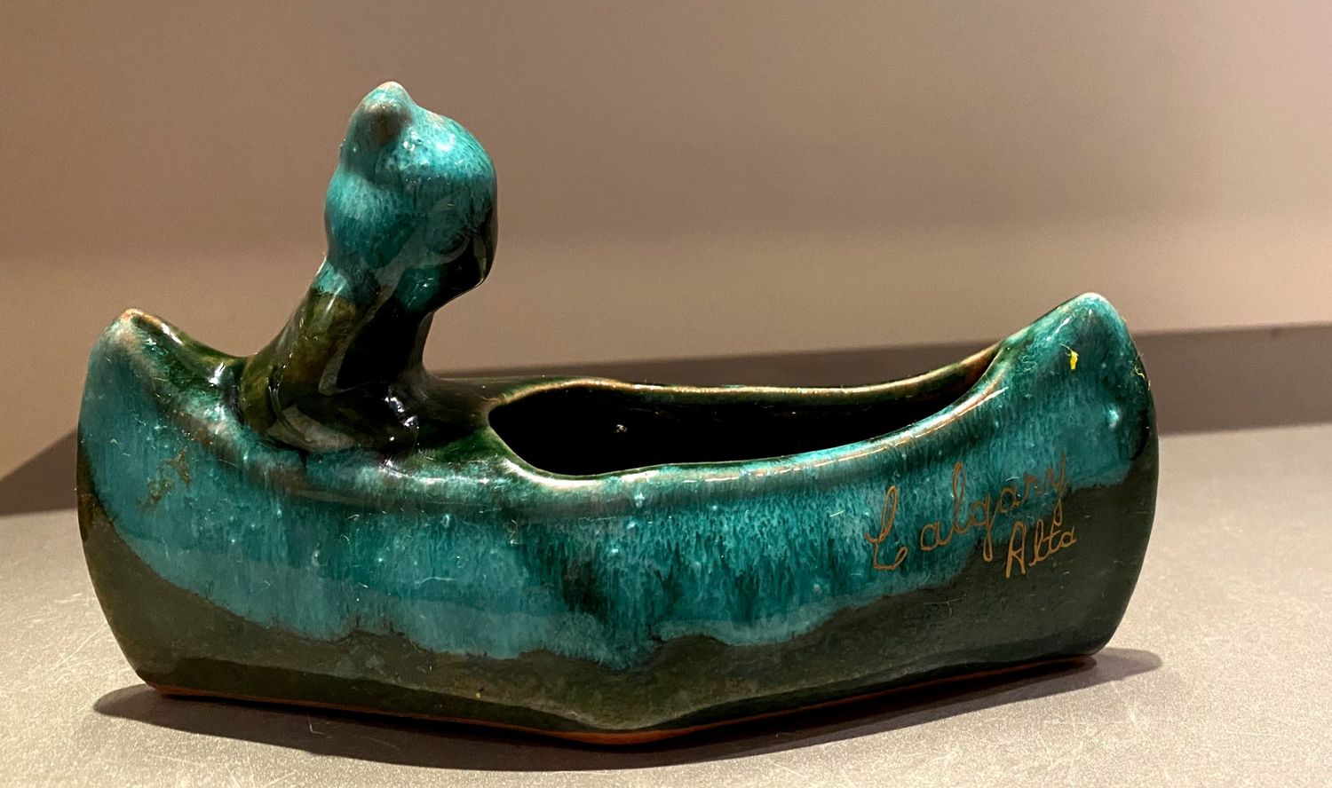 Bleu Mountain pottery Canada kajak/kano Indiaan