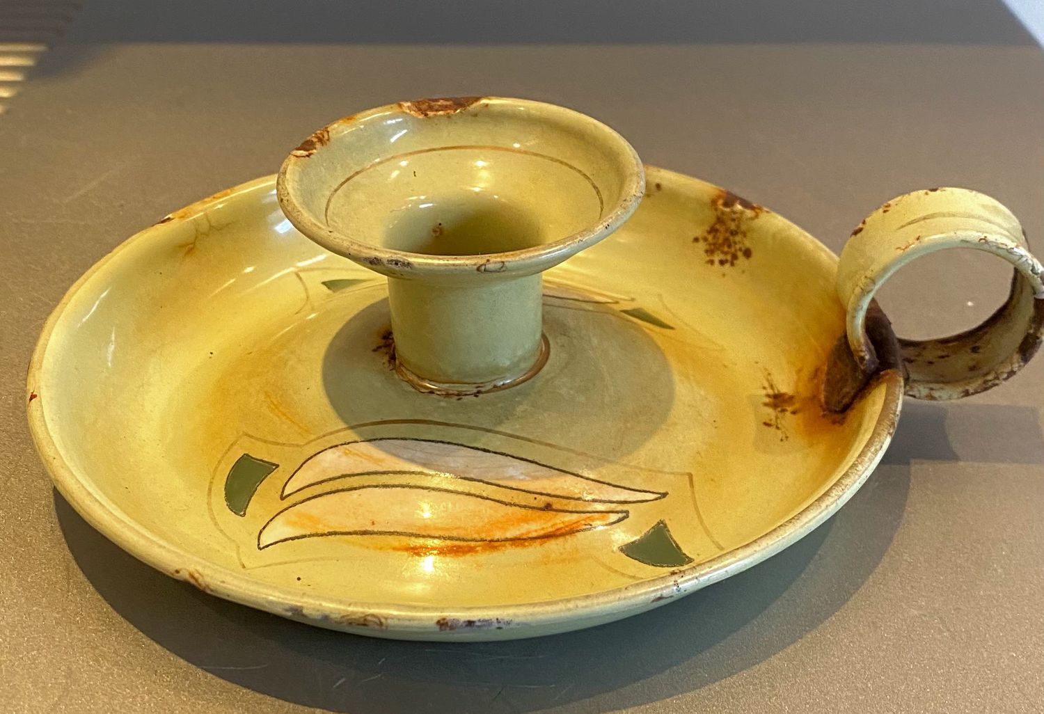 Oude Jugendstil gestileerde emaille kaarsenblaker GBN