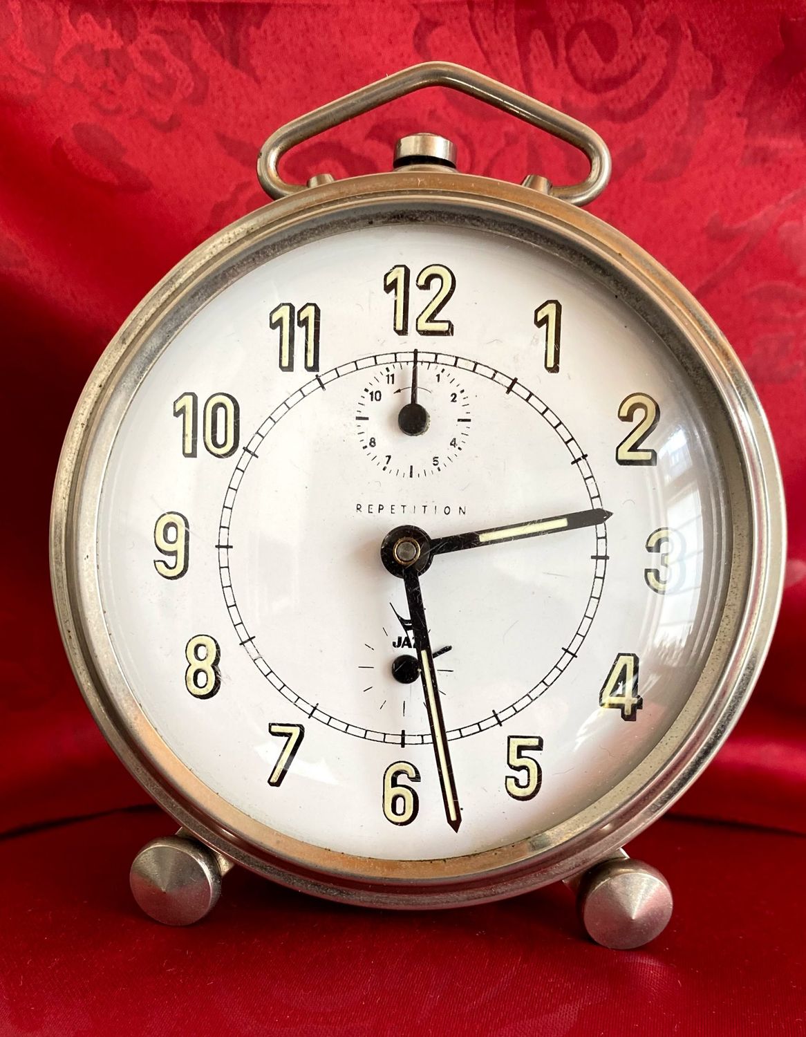 Antieke Franse Wekker Jaz Repetition Fortic jaren 60 werkend Antieke Franse Wekker Jaz Repetition Fortic jaren 60 werkend