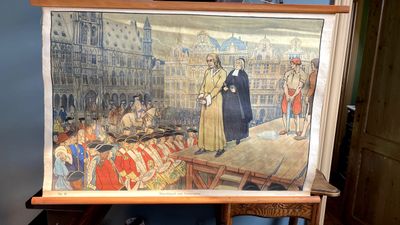 Educatieve oude schoolplaat nr 51: Marteldood van Anneessens