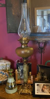 Antieke Victoriaanse olielamp Hinks no. 2 duplex – circa 1890