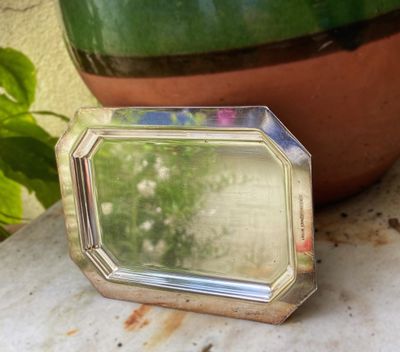 Vintage Italiaans Octagon/achthoekig Verzilverd dienblad - OLRI  ca.1950