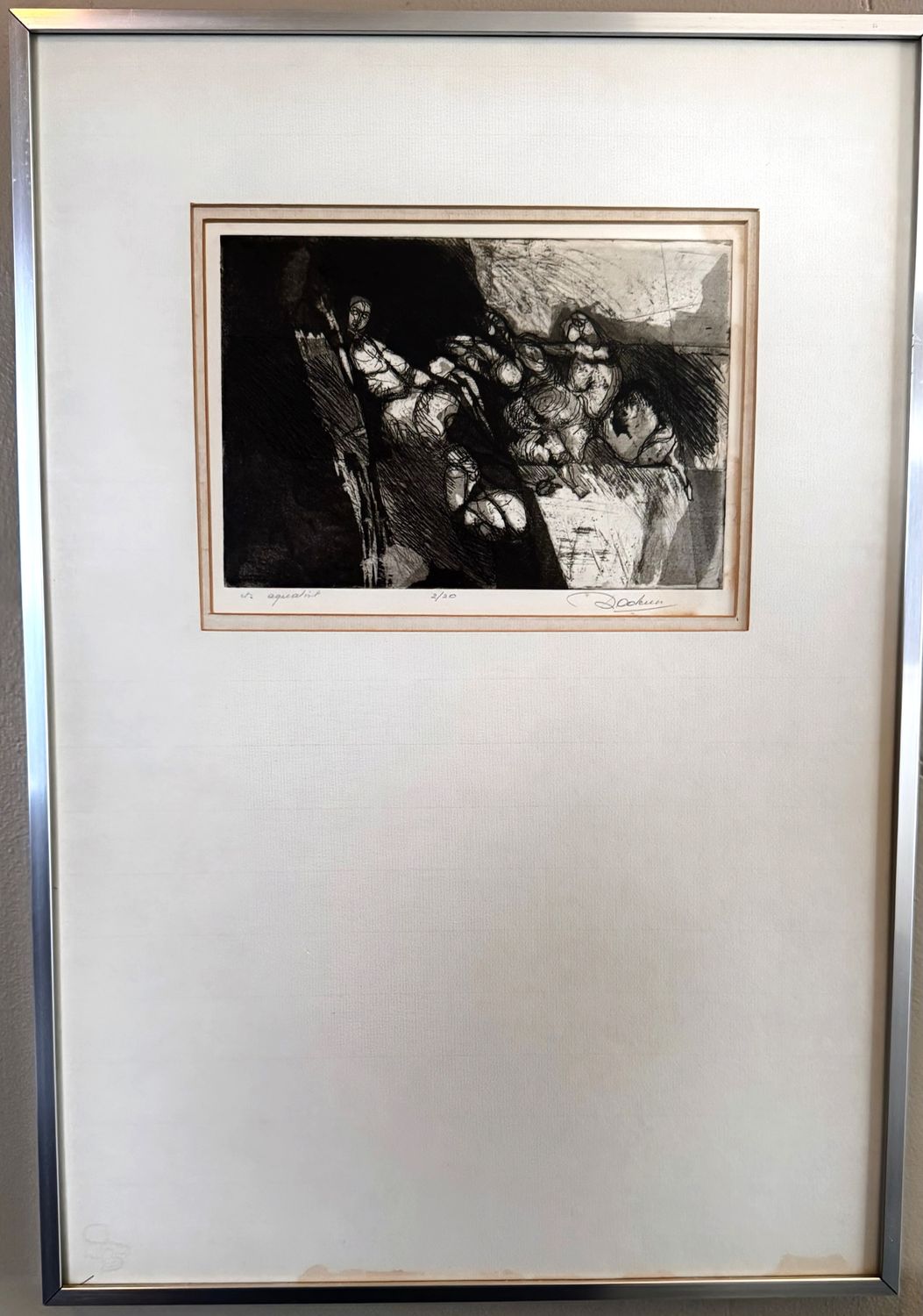 Mysterieus Stilzwijgen – Abstracte aquatint, vermoedelijk Dodeux (2/20, ca. 20e eeuw)