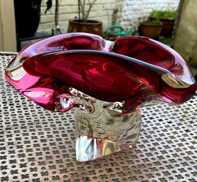 Bohemian Art Glass kom Josef Hospodka – Chribska, ca. 1960