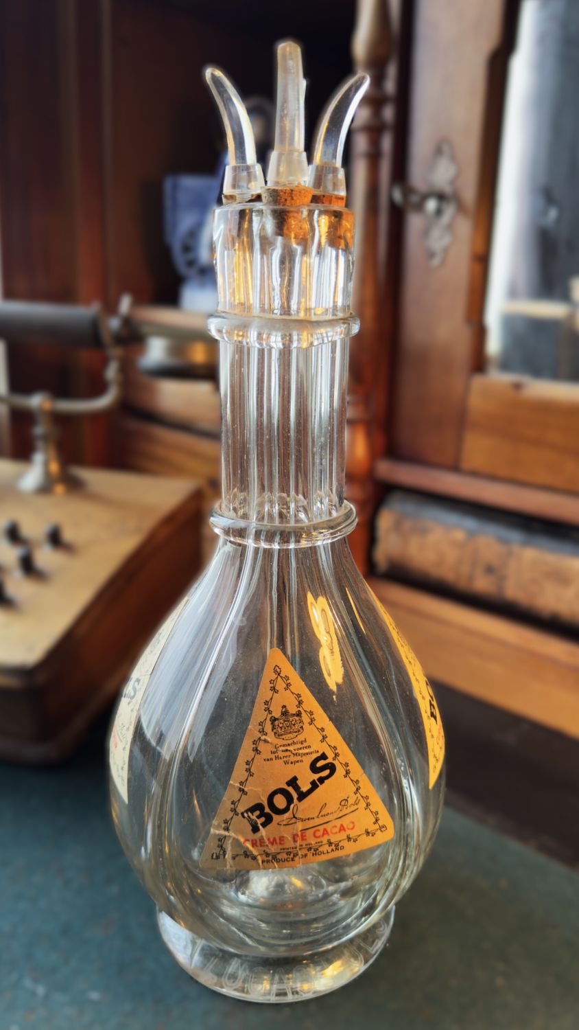 ​Vintage Bols Vier Kamer Likeurenfles met originele labels – ca. 1950