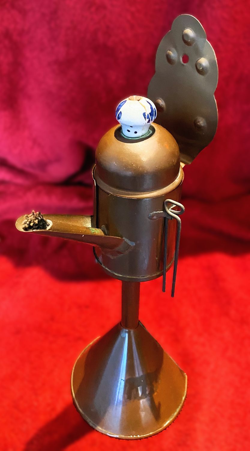 Antieke koperen snotneus olielamp - Nederlandse origine – ca. 1850