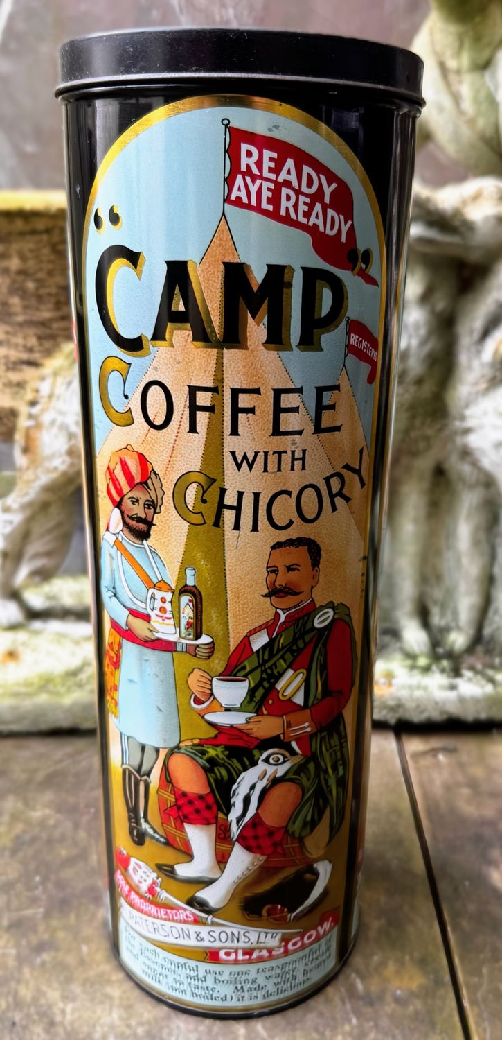 Vintage Camp Coffee with Chicory - blik , R Paterson and Sons Ltd Glasgow – ca. 1900