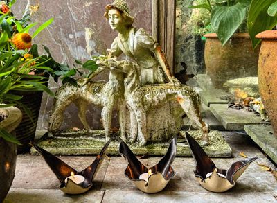 Sculpturale keramische theelichthouders met craquelé glazuur – ca. 1990