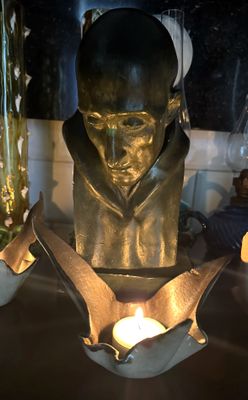 Sculpturale keramische theelichthouders met craquelé glazuur – ca. 1990