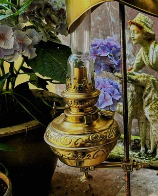 Antieke Lampe Idéale – Authentieke Studentenlamp - Flameng & Co, Brussel (ca. 1900)