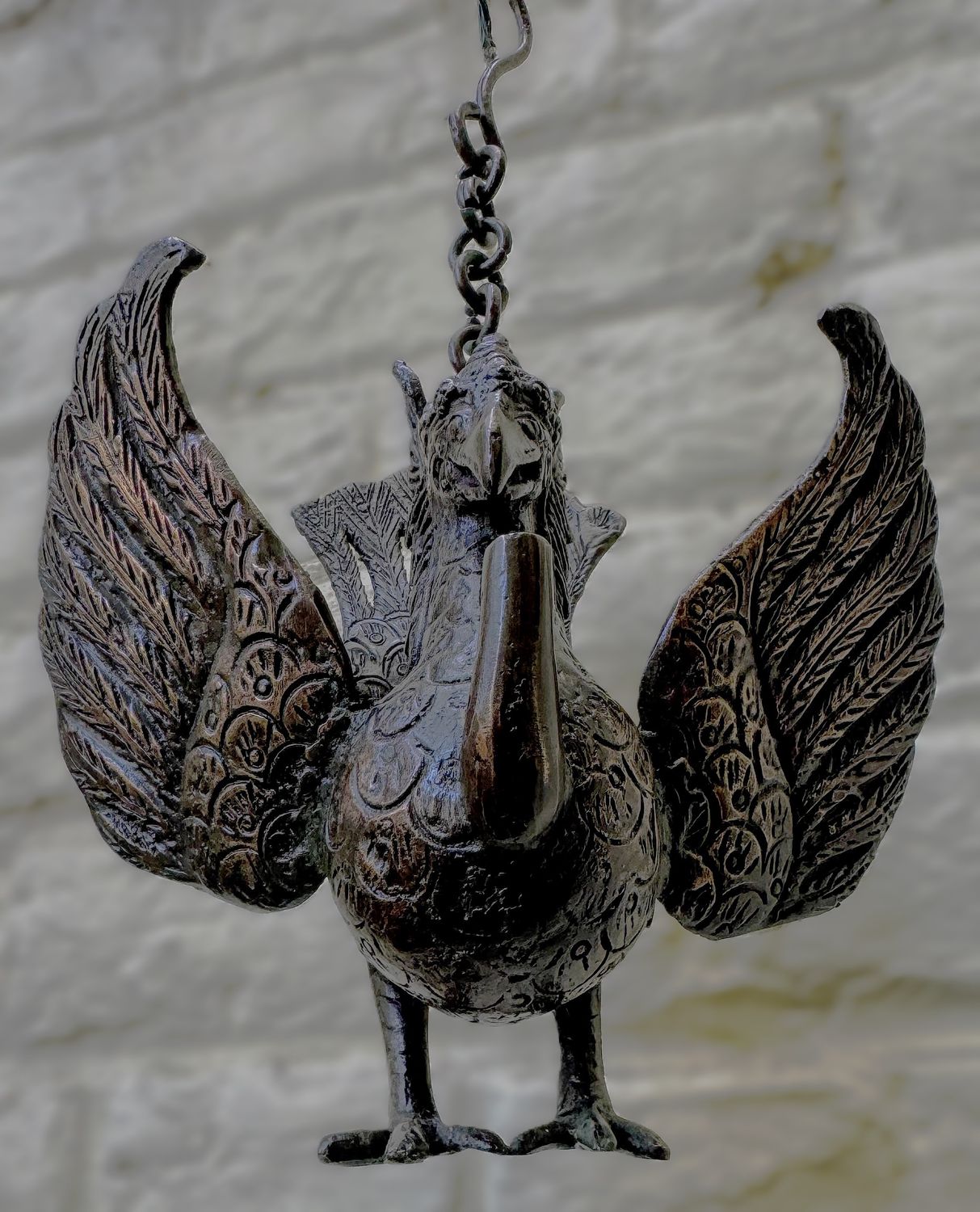 Bronzen mythische Garuda olielamp – Indonesië 19e eeuw Bronzen mythische Garuda olielamp – Indonesië 19e eeuw