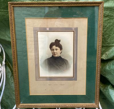 Antiek gesigneerde portret van een Burgerdame - kunstfotograaf Gustave Buyle, 1911