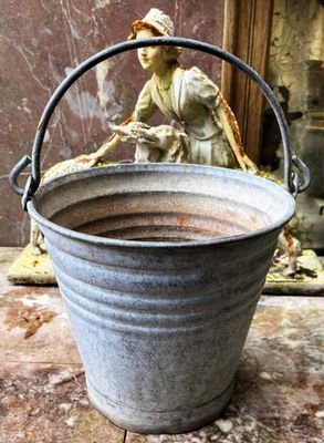 Antieke Franse zinken emmer – jaren 1930 Antieke Franse zinken emmer – jaren 1930