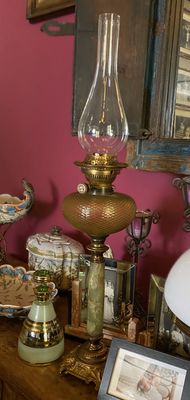 Antieke Victoriaanse olielamp Hinks no. 2 duplex – circa 1890