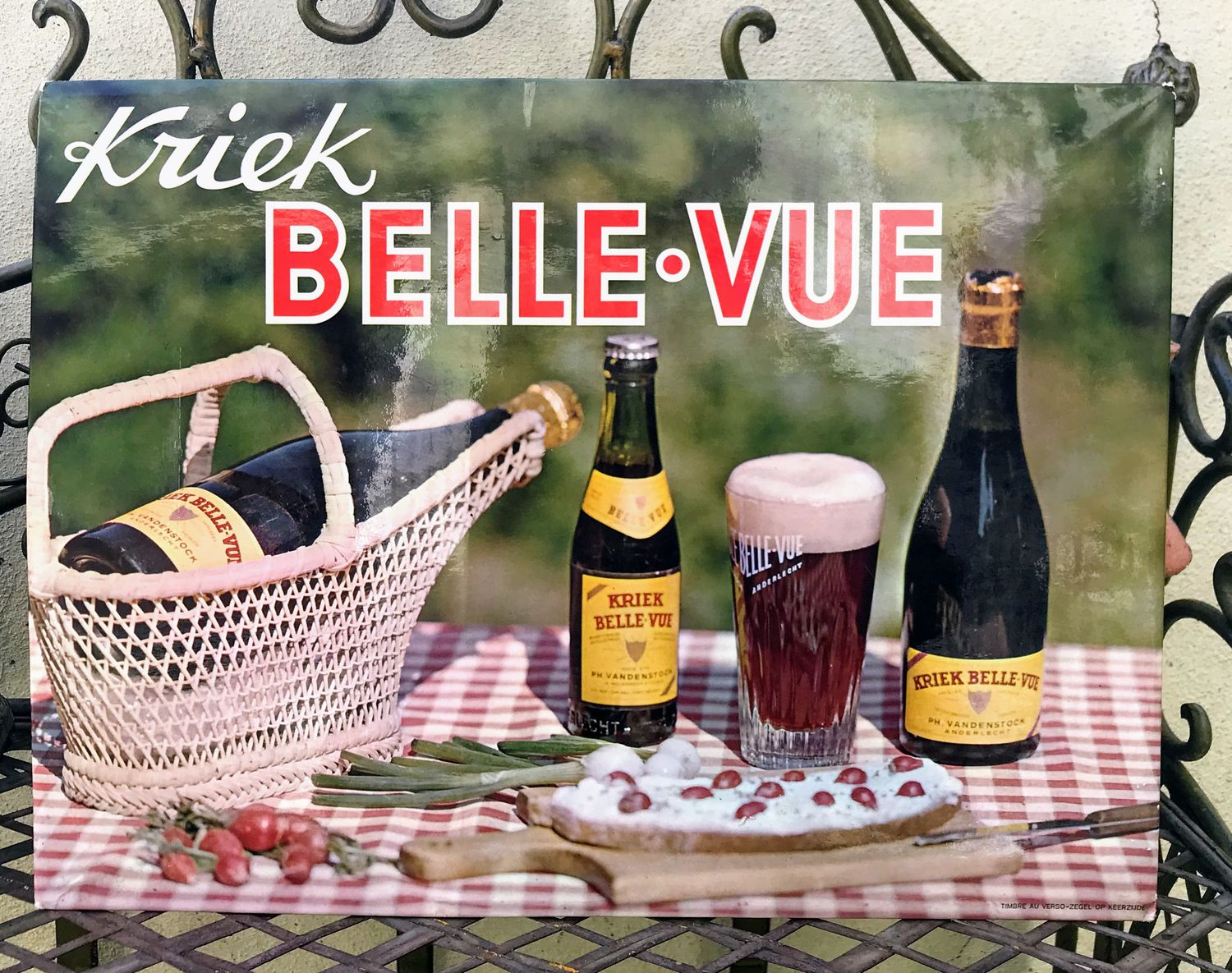 Kartonnen reclamebord Kriek Belle-Vue ca. 1968 – Ph. Vandenstock Anderlecht