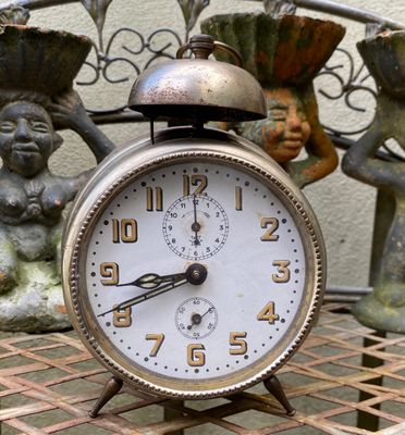 Duitse verchroomde Junghans mechanische wekker – ca. 1950