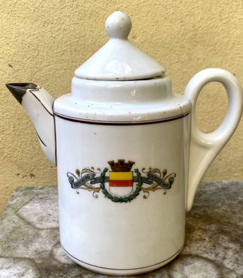 Antieke Koffiekan Hotel Kronenburg Munster Westfalen "Fritz Bensinger Mannheim" ca. 1920