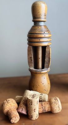 Antieke Franse houten Bouchonneuse - wijnfleskurker uit de 19de eeuw