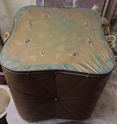 Authentieke Vintage Opbergkist met Reliëfpatroon – 1970s