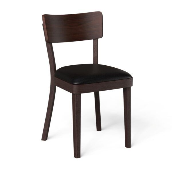 Berliner Holzstuhl | Polster-Sitz | Nussbaum dunkel