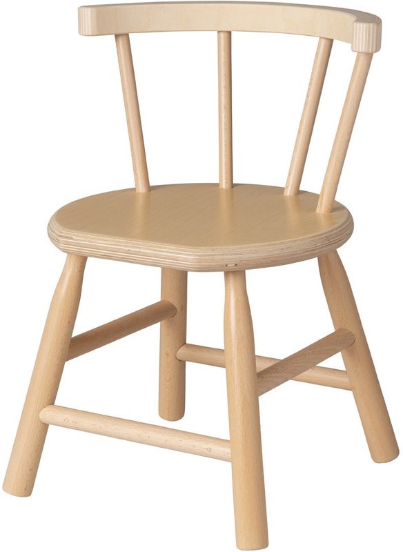 Houten kinderstoel gebogen leuning - Naturel (Kinderopvang kwaliteit)
