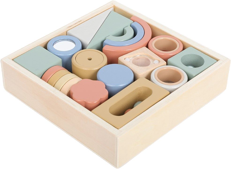 Houten speelblokken - kleurrijke bouwblokken