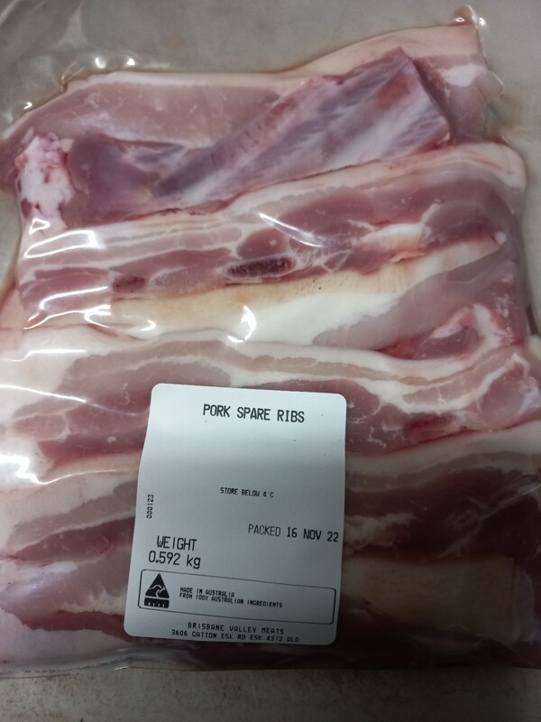 Free range pork spare Ribs .934g