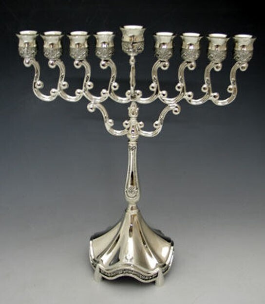 Silver Plated Menorah – MEDIUM