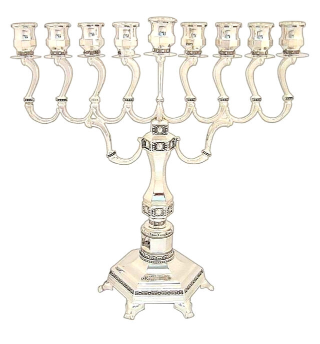 Menorah | Nickel Plated &quot;Diamond&quot;