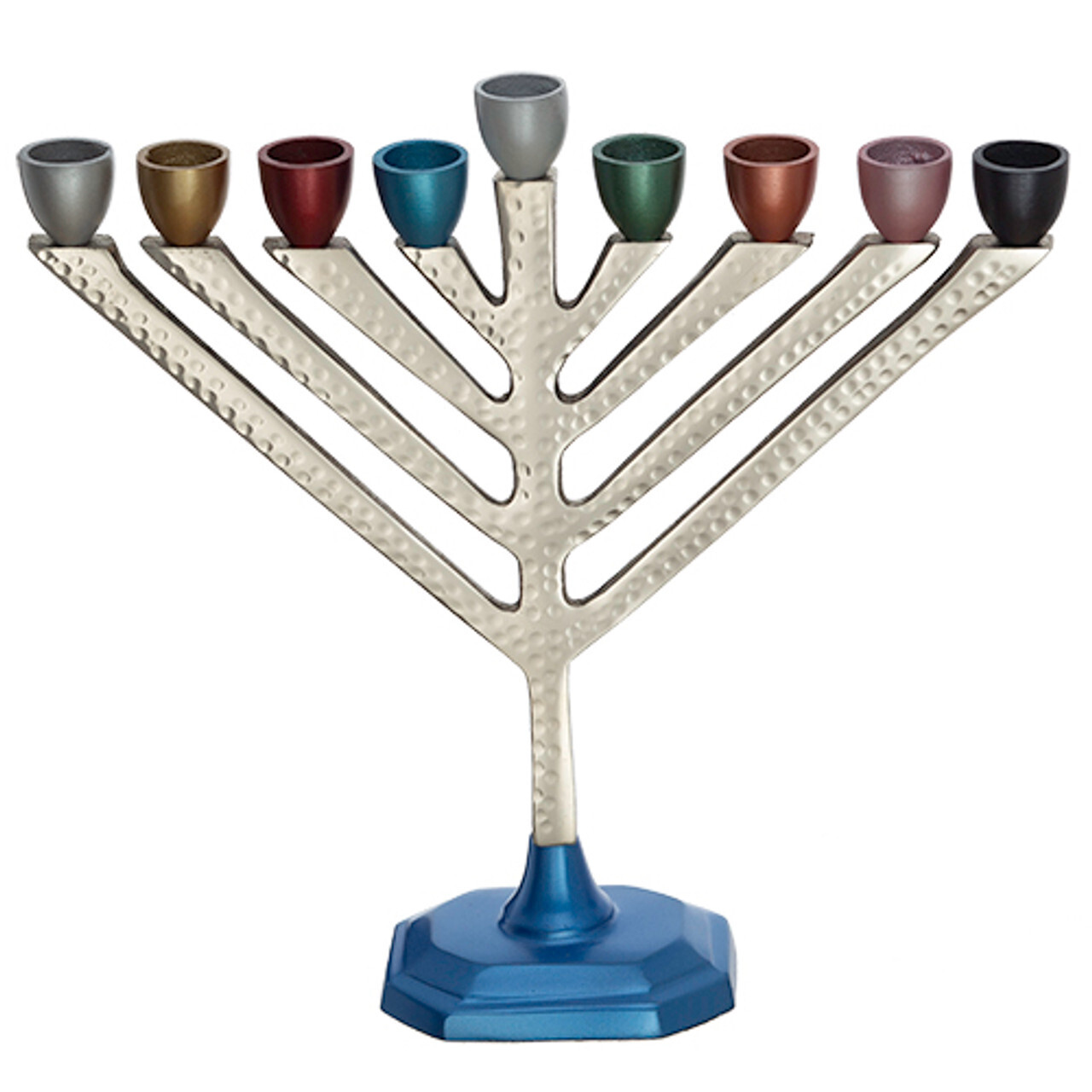 Hammered Aluminium Menorah