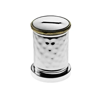 Money Charity Box with Gold Rim