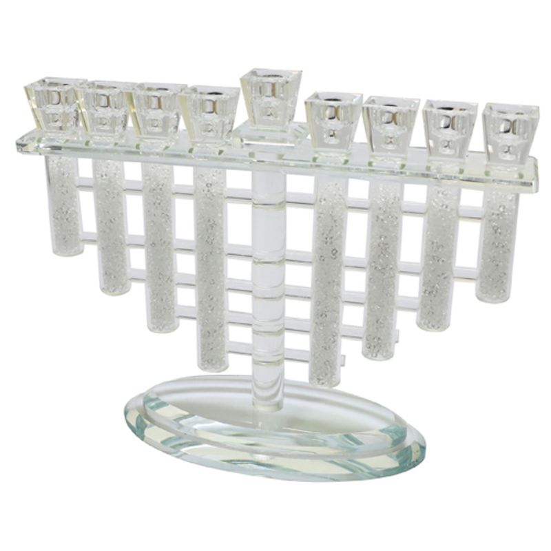 Crystal Menorah White Stones