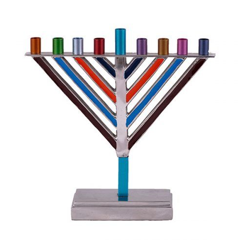 Large Chanukah Menorah - Multicoloured