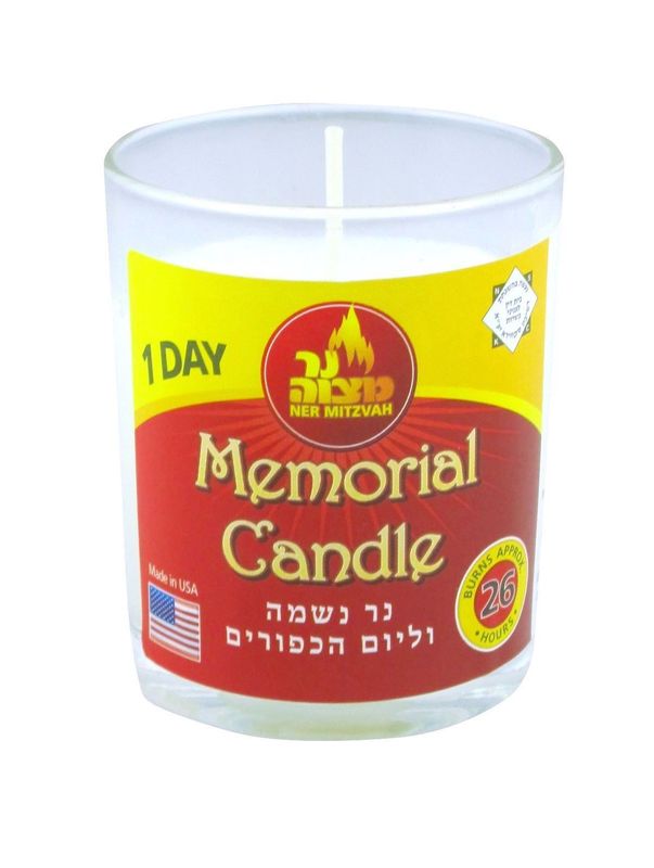 Yartzeit Candle in Glass