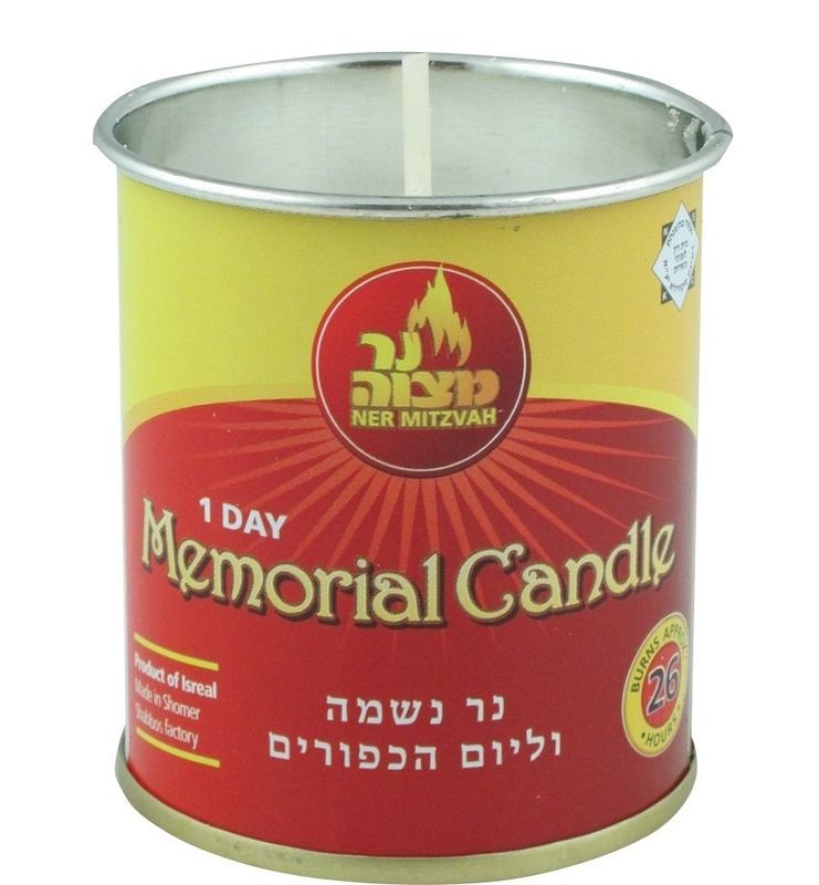 Yartzeit Candle in tin