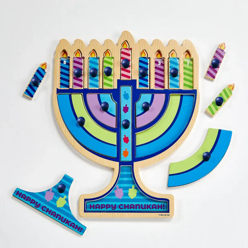 Menorah Shaped Wooden Menorah